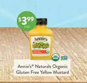 Natural Grocers Annie's Naturals Organic Gluten Free Yellow Mustard offer
