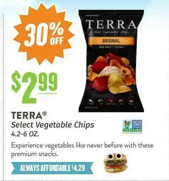Natural Grocers Terra Select Vegetable Chips 30% Off offer