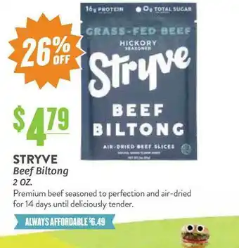 Natural Grocers Stryve Beef Biltong 26% Off offer