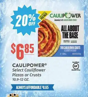 Natural Grocers Caulipower Select Cauliflower Pizzas Or Crusts 20% Off offer