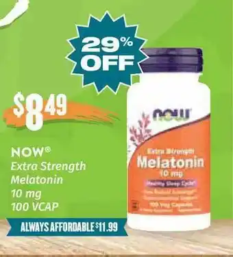 Natural Grocers Now Extra Strength Melatonin 29% Off offer