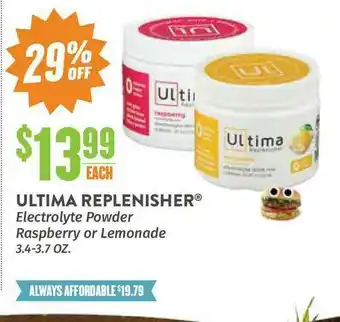 Ultima Replenisher Electrolyte Powder Raspberry Or Lemonade 29% Off