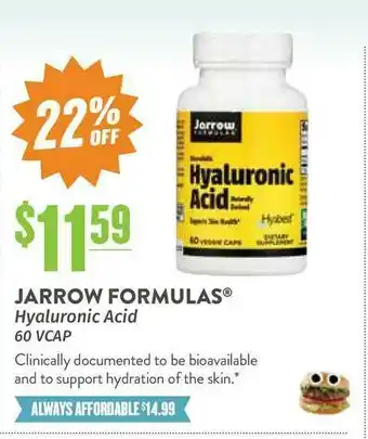 Natural Grocers Jarrow Formulas Hyaluronic Acid 22% Off offer