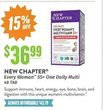 Natural Grocers New Chapter Every Woman 55+ One Daily Multi 48 Tab 15% Off offer