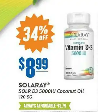 Natural Grocers Solaray Solr D3 5000iu Coconut Oil 34% Off offer