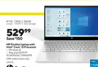 Staples Hp Pavillon Laptop With Intel Core I5 Processor offer