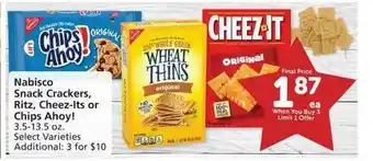 Albertsons Nabisco Snack Crackers, Ritz, Cheez-its Or Chips Ahoy! offer