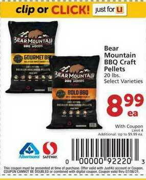 Albertsons Bear Mountain Bbq Craft Pellets offer