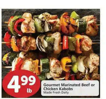 Albertsons Gourmet Marinated Beef Or Chicken Kabobs offer