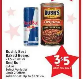 Albertsons Bush's Best Baked Beans Or Red Bull offer