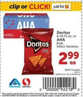 Albertsons Doritos Or Aha offer