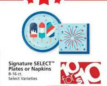 Albertsons Signature Select Plate Or Napkins offer