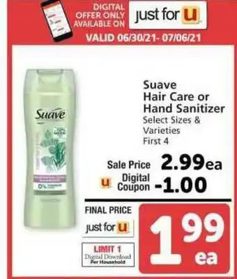 Albertsons Suave Hair Care Or Hand Sanitizer offer