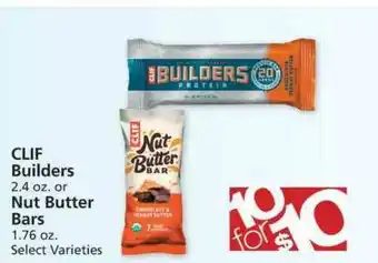 Albertsons Clif Builders Or Nut Butter Bars offer