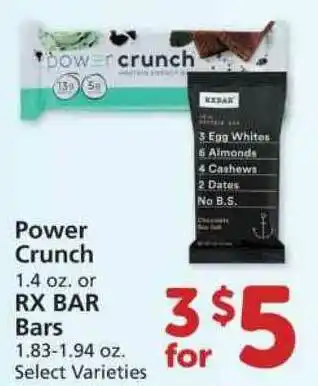 Albertsons Power Crunch Or Rx Bar Bars offer