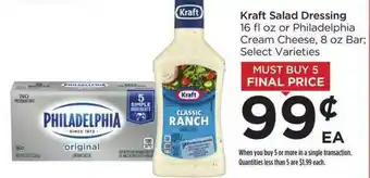 Food 4 Less Kraft Salad Dressing 16 Fl Or Philadelphia Cream Cheese offer