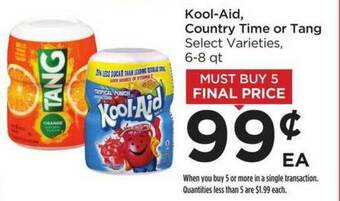 Food 4 Less Kool-aid Country Time Or Tang offer