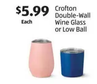 Aldi Crofton Double-wall Wine Glass Or Low Ball offer