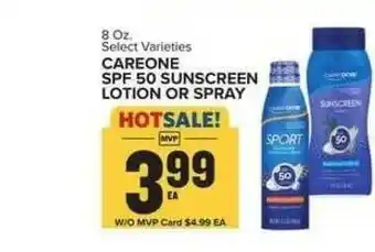 Food Lion Careone SPF 50 Sunscreen Lotion Or Spray offer