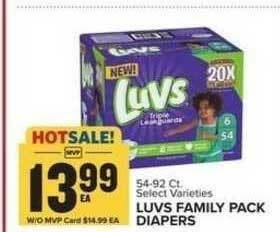 Food Lion Luvs Family Pack Diapers offer