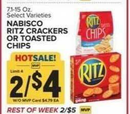 Food Lion Nabisco Ritz Crackers Or Toasted Chips offer