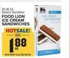 Food Lion Food Lion Ice Cream Sandwiches offer