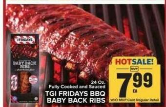 Food Lion Fully Cooked And Sauced TGI Fridays BBQ Baby Back Ribs offer