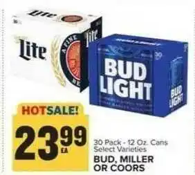 Food Lion Bud, Miller Or Coors 12 Oz. Cans offer