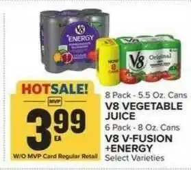 Food Lion V8 Vegetable Juice Or V8 V-Fusion +Energy offer
