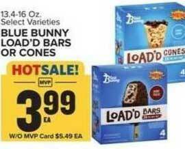 Food Lion Blue Bunny Load'd Bars Or Cones offer