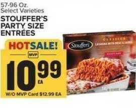 Food Lion Stouffer's Party Size Entrées offer