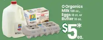 Jewel-Osco O Organics Milk 128 Oz., Eggs 18 Ct. Or Butter 16 Oz. offer