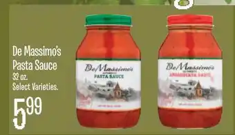 Jewel-Osco De Massimo's Pasta Sauce 32 Oz offer