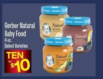 Jewel-Osco Gerber Natural Baby Food 4 Oz offer