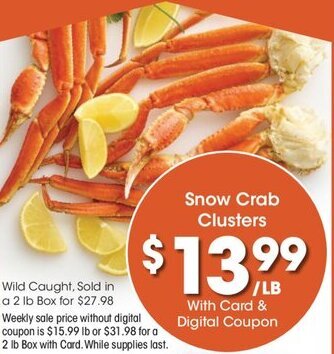 Kroger Snow Crab Clusters offer