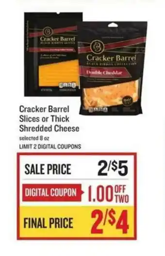 Cracker Barrel Slices Or Thick Shredded Cheese