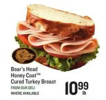 Lowes Foods Boar's Head Honey Coat™ Cured Turkey Breast From Our Deli offer