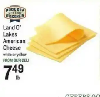 Lowes Foods Land O' Lakes American Cheese White Or Yellow offer