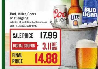 Lowes Foods Bud, Miller, Coors Or Yuengling offer