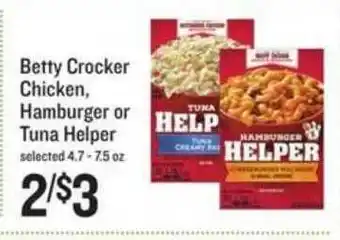 Lowes Foods Betty Crocker Chicken, Hamburger Or Tuna Helper offer