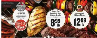 Lowes Foods Grass Fed Boneless Beef Ribeye Steaks Or Certified Angus Beef Ribeye Steaks offer