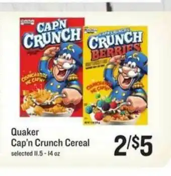 Lowes Foods Quaker Cap'n Crunch Cereal offer