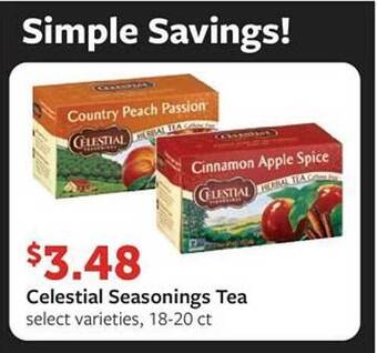 Fareway Celestial seasonings tea offer