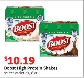 Fareway Boost high protein shakes offer