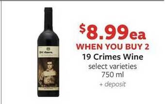 Fareway 19 crimes wine offer