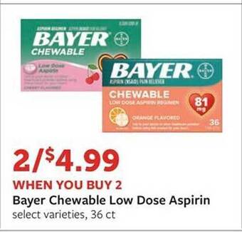 Fareway Bayer chewable low dose aspirin offer
