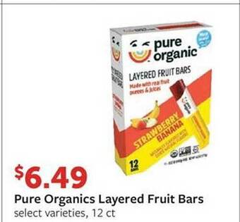 Fareway Pure organic layered fruit bars offer