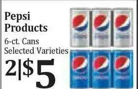 Rosauers Pepsi Products 6-ct. Cans offer