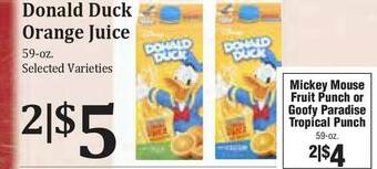 Rosauers Donald Duck Orange Juice offer