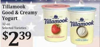 Rosauers Tillamook Good&creamy Yogurt offer